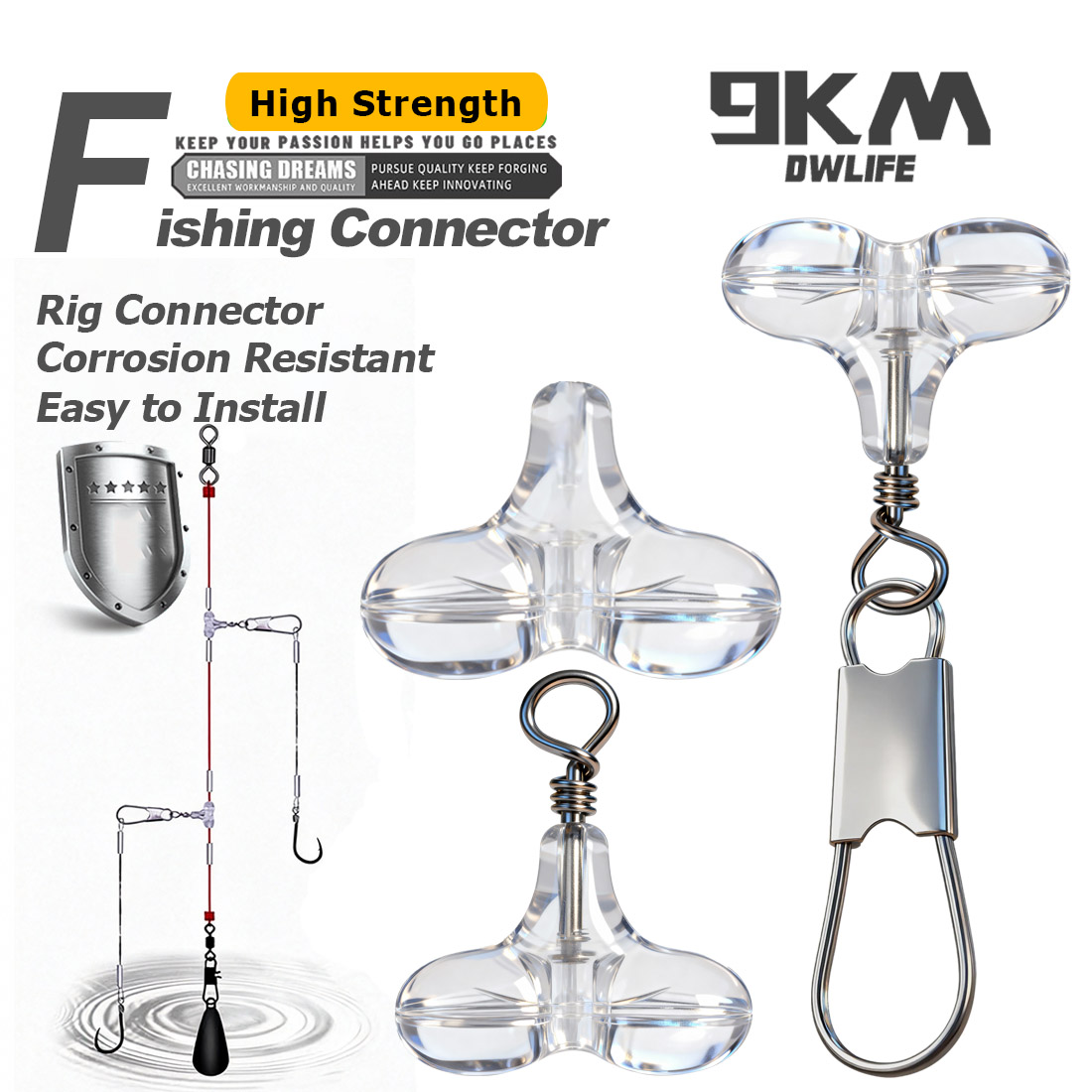 Fishing Lure Accessories - 9KM T자형 낚시 크로스 비드(스냅 포함)