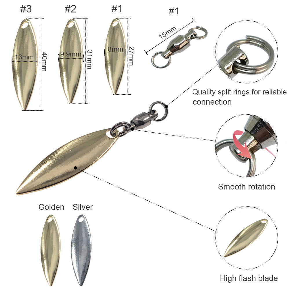 10pcs Willowleaf 블레이드 스피너 미끼 낚 - Fishing Lure Blade Bait 리뷰 및 가격